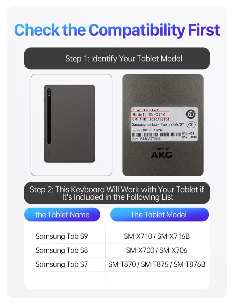 کاور کیبورد دار مدل MK Series مناسب برای تبلت سامسونگ S7/S8/S9