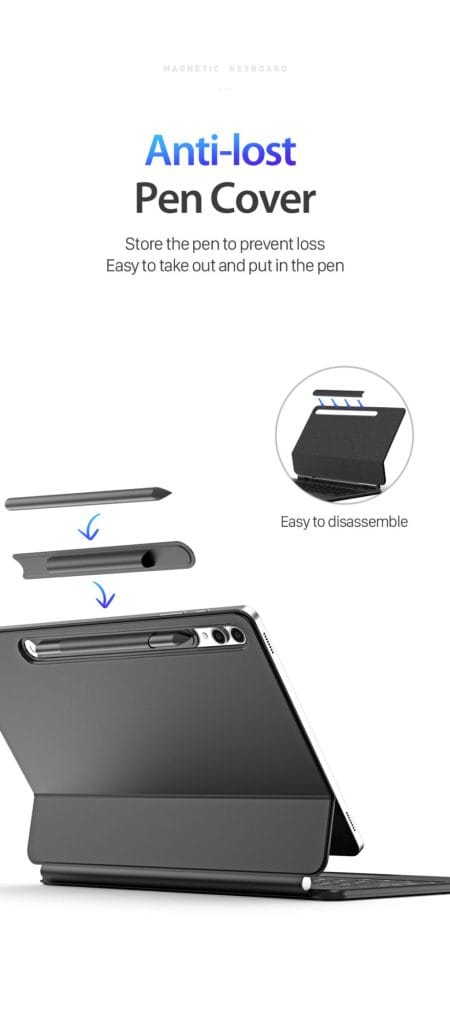 کاور کیبورد دار مدل MK Series مناسب برای تبلت سامسونگ S9 FE Plus